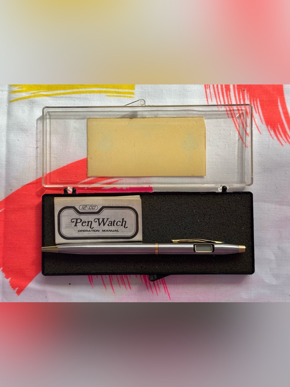 Silver Pen Watch with Gold Accents - Classic Portable Timepiece (As Is)